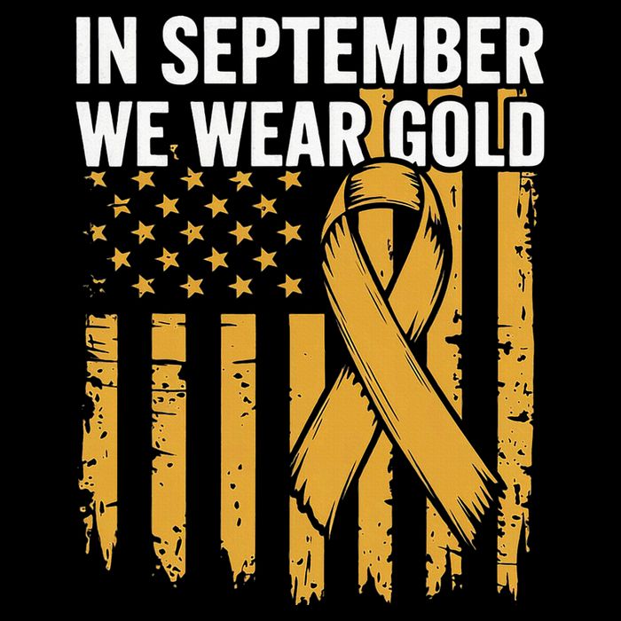 In September We Wear Gold Childhood Cancer Awareness V-Neck T-Shirt