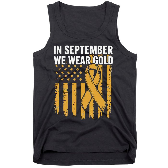 In September We Wear Gold Childhood Cancer Awareness Tank Top