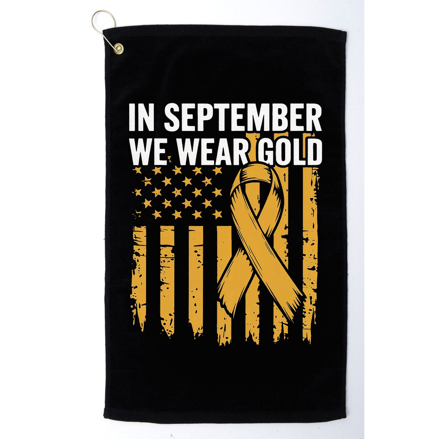 In September We Wear Gold Childhood Cancer Awareness Golf Towel