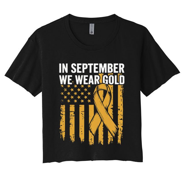 In September We Wear Gold Childhood Cancer Awareness Crop Top