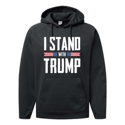 I Stand With Trump 2024 Performance Fleece Hoodie