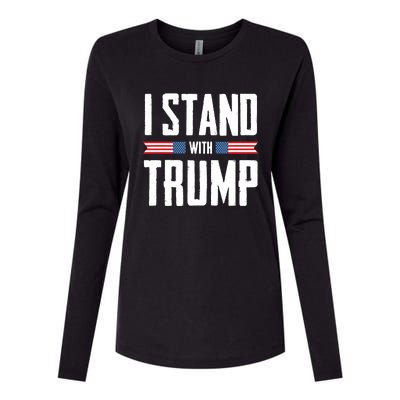 I Stand With Trump 2024 Womens Cotton Relaxed Long Sleeve T-Shirt