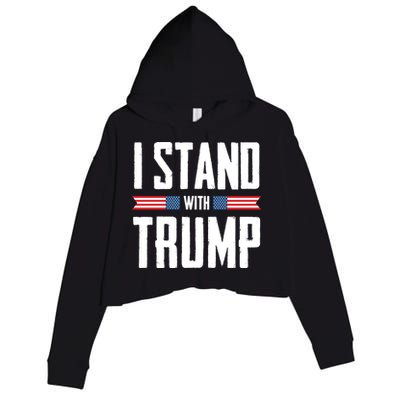 I Stand With Trump 2024 Crop Fleece Hoodie