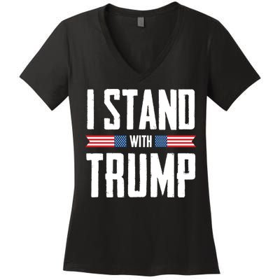 I Stand With Trump 2024 Women's V-Neck T-Shirt