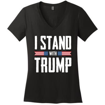 I Stand With Trump 2024 Women's V-Neck T-Shirt