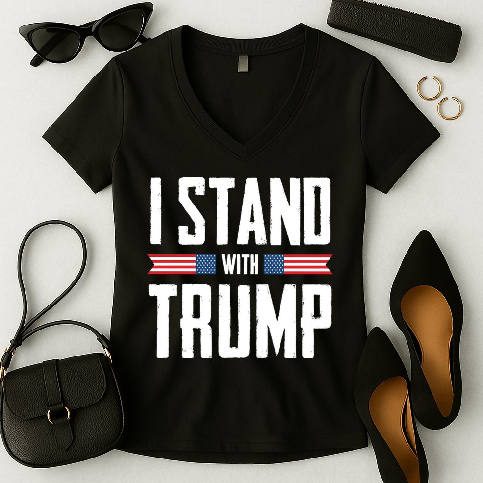I Stand With Trump 2024 Women's V-Neck T-Shirt