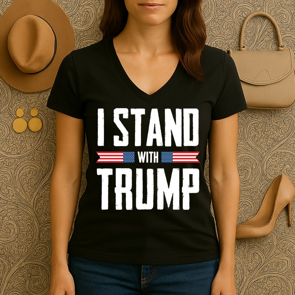 I Stand With Trump 2024 Women's V-Neck T-Shirt