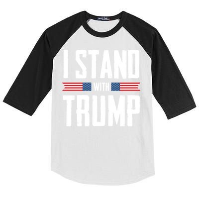 I Stand With Trump 2024 Kids Colorblock Raglan Jersey