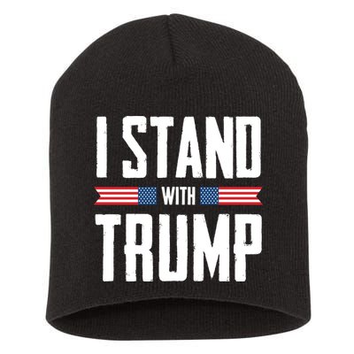 I Stand With Trump 2024 Short Acrylic Beanie