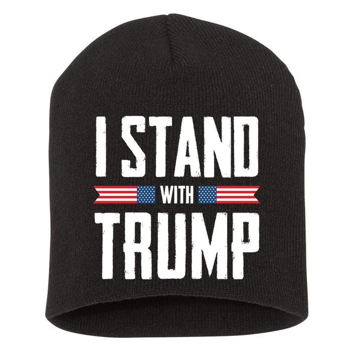 I Stand With Trump 2024 Short Acrylic Beanie