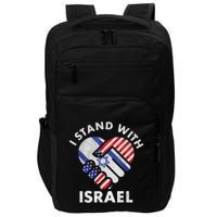 I Stand With Israel USA American Flag Israeli Flag Impact Tech Backpack