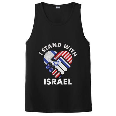 I Stand With Israel USA American Flag Israeli Flag PosiCharge Competitor Tank