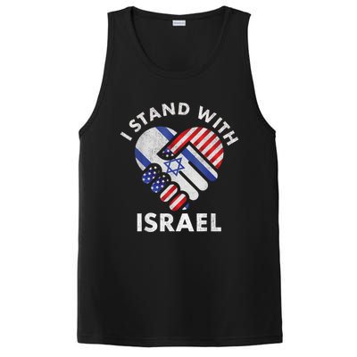 I Stand With Israel USA American Flag Israeli Flag PosiCharge Competitor Tank