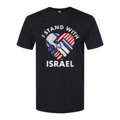 I Stand With Israel USA American Flag Israeli Flag Softstyle CVC T-Shirt