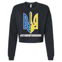 I Stand With Ukraine Flag Support Free Ukrainians Cropped Pullover Crew