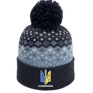 I Stand With Ukraine Flag Support Free Ukrainians The Baniff Cuffed Pom Beanie