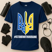 I Stand With Ukraine Flag Support Free Ukrainians Cooling Performance Crew T-Shirt