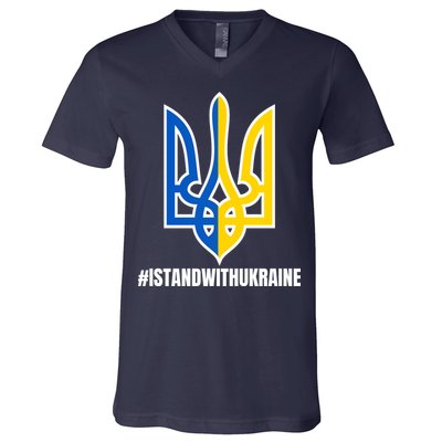 I Stand With Ukraine Flag Support Free Ukrainians V-Neck T-Shirt