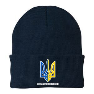 I Stand With Ukraine Flag Support Free Ukrainians Knit Cap Winter Beanie