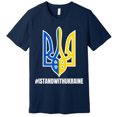 I Stand With Ukraine Flag Support Free Ukrainians Premium T-Shirt