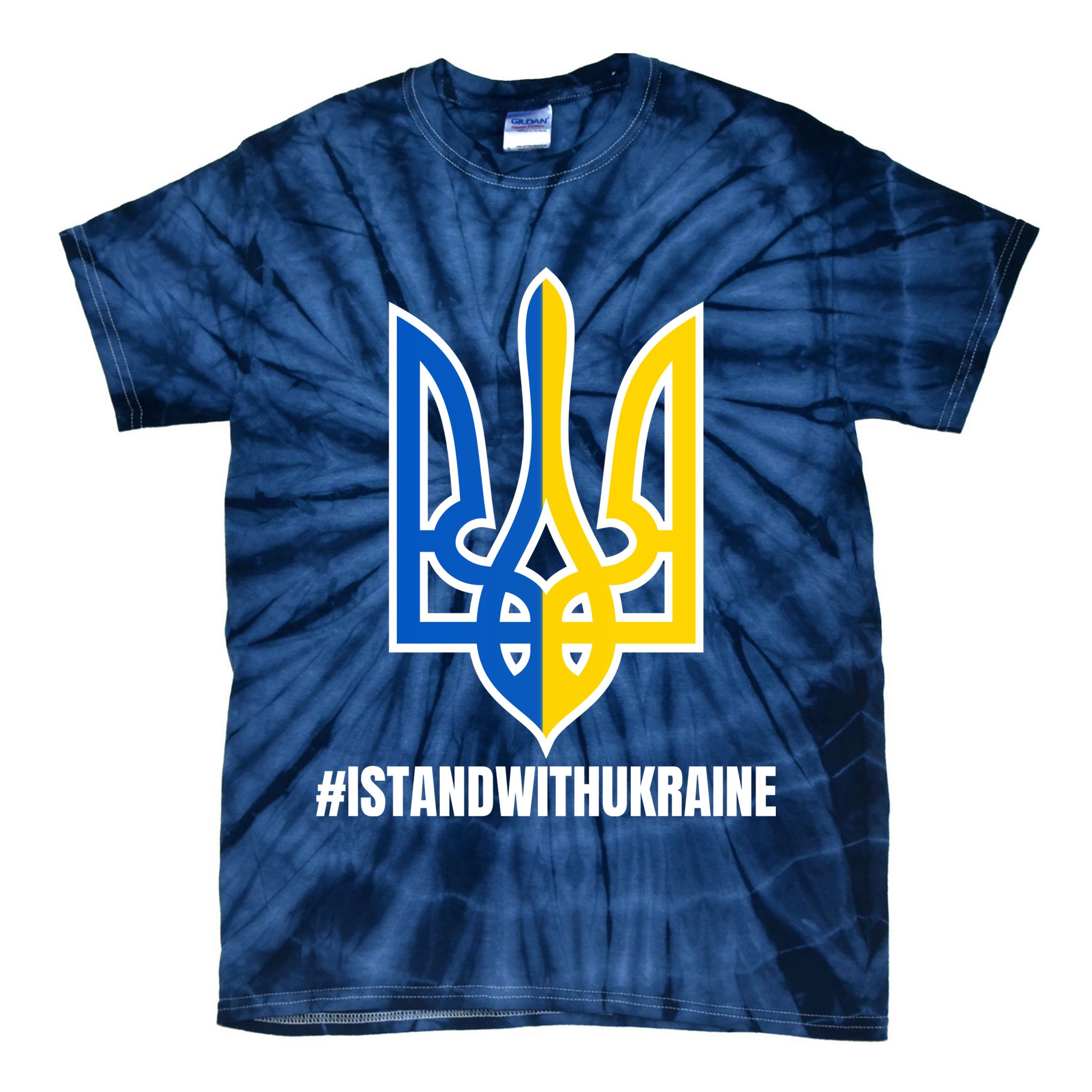 I Stand With Ukraine Flag Support Free Ukrainians Tie-Dye T-Shirt
