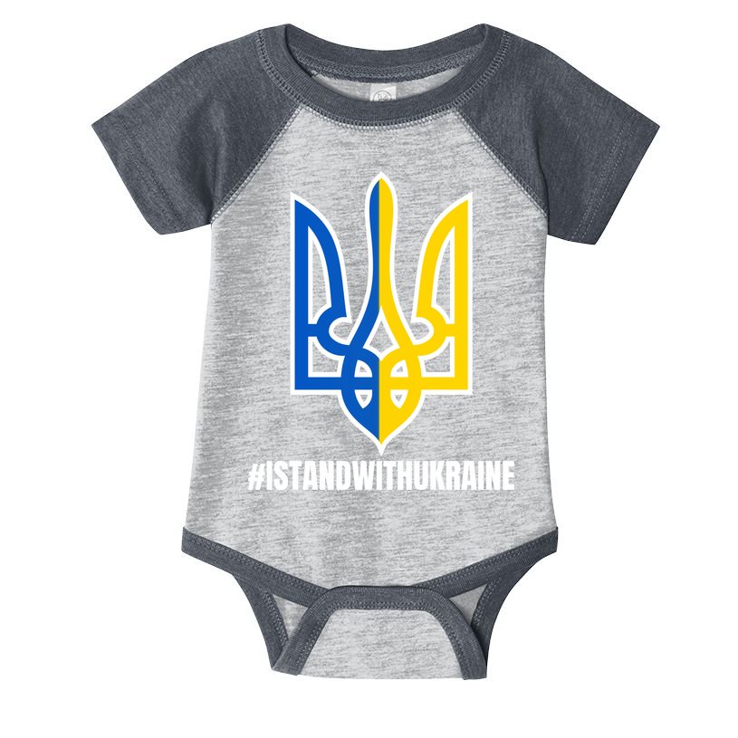 I Stand With Ukraine Flag Support Free Ukrainians Infant Baby Jersey Bodysuit