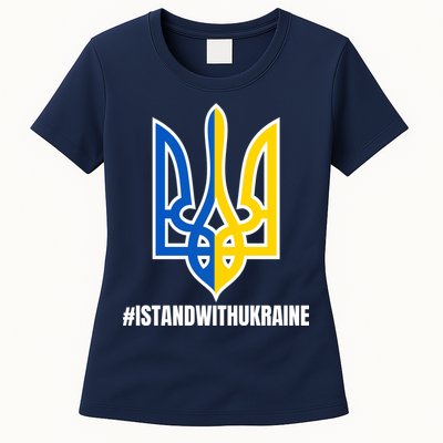 I Stand With Ukraine Flag Support Free Ukrainians Womens T-Shirt