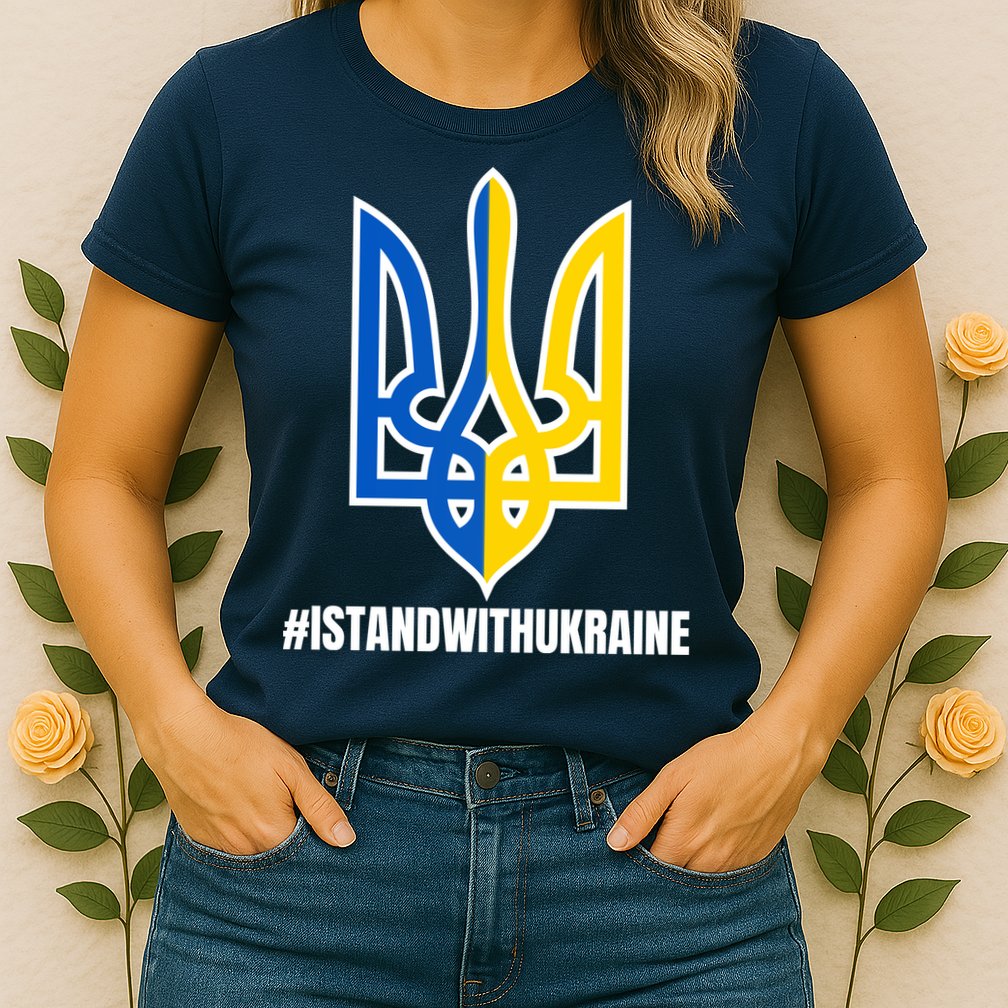 I Stand With Ukraine Flag Support Free Ukrainians Womens T-Shirt