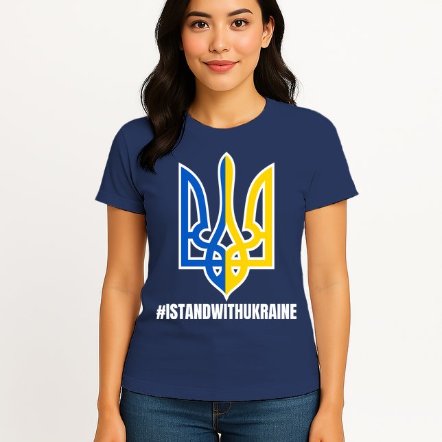 I Stand With Ukraine Flag Support Free Ukrainians Womens T-Shirt