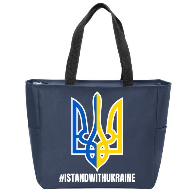 I Stand With Ukraine Flag Support Free Ukrainians Zip Tote Bag