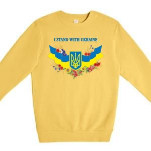 I Stand With Ukraine Floral Premium Crewneck Sweatshirt