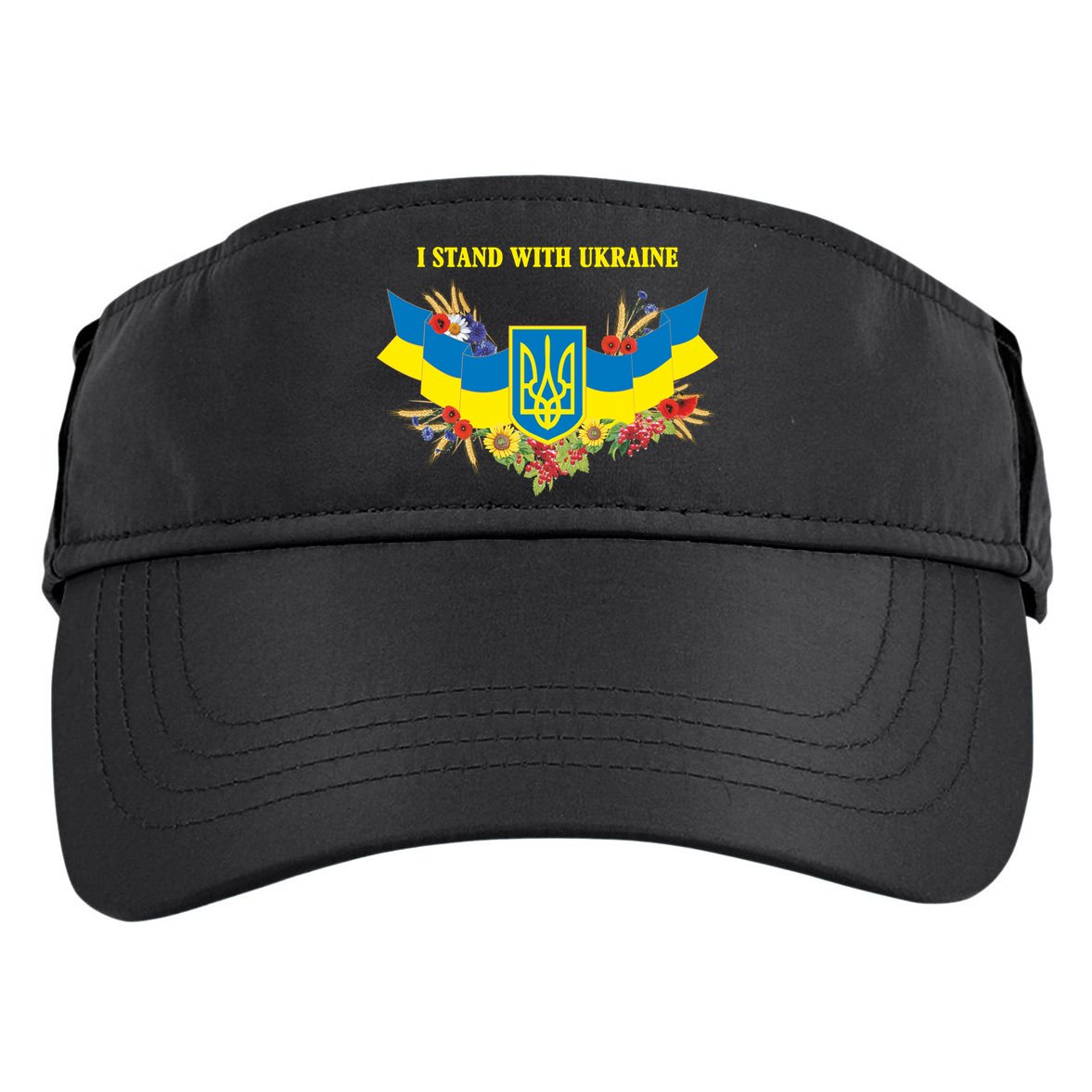 I Stand With Ukraine Floral Adult Drive Performance Visor