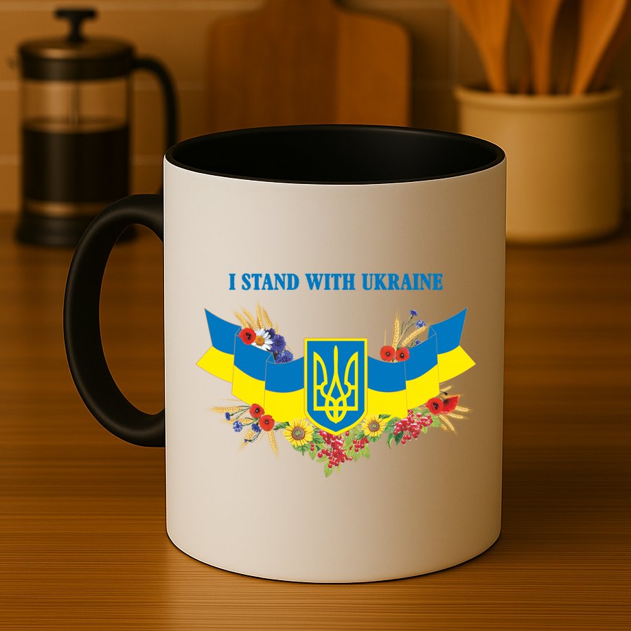 I Stand With Ukraine Floral Mug