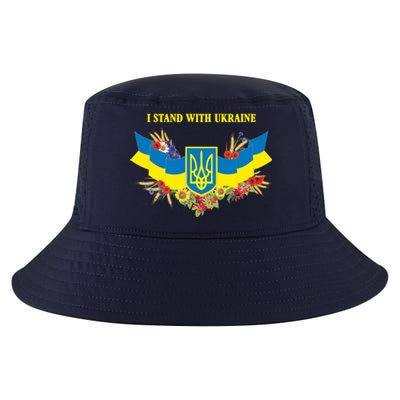 I Stand With Ukraine Floral Cool Comfort Performance Bucket Hat