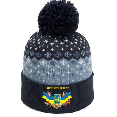 I Stand With Ukraine Floral The Baniff Cuffed Pom Beanie