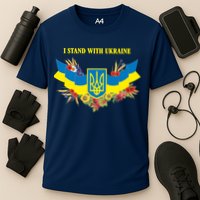I Stand With Ukraine Floral Cooling Performance Crew T-Shirt