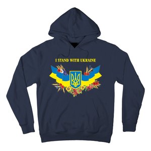 I Stand With Ukraine Floral Hoodie