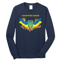 I Stand With Ukraine Floral Long Sleeve Shirt