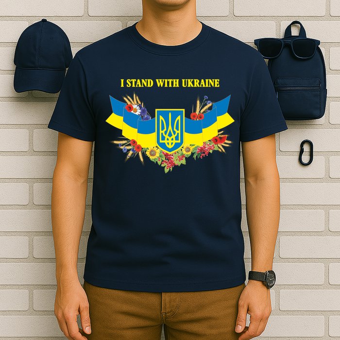 I Stand With Ukraine Floral T-Shirt