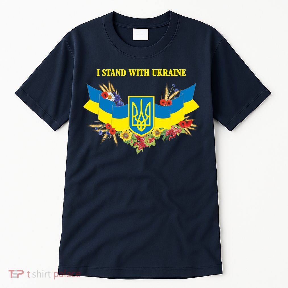 I Stand With Ukraine Floral Tall T-Shirt