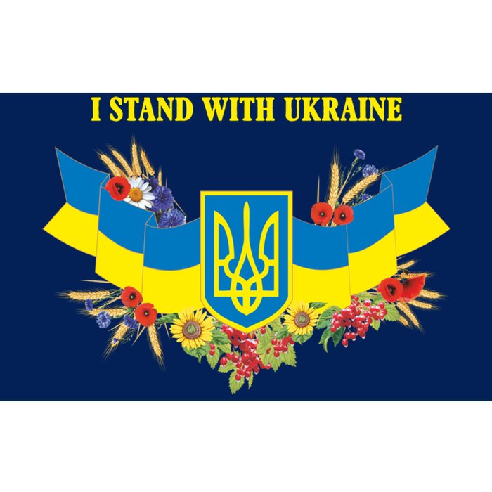 I Stand With Ukraine Floral Bumper Sticker