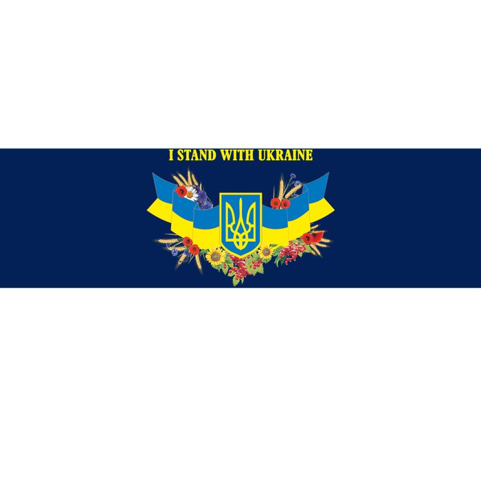 I Stand With Ukraine Floral Bumper Sticker