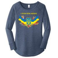 I Stand With Ukraine Floral Women's Perfect Tri Tunic Long Sleeve Shirt