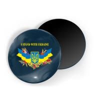 I Stand With Ukraine Floral Magnet