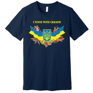 I Stand With Ukraine Floral Premium T-Shirt