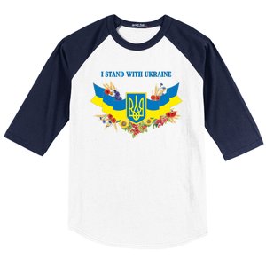 I Stand With Ukraine Floral Baseball Sleeve Shirt