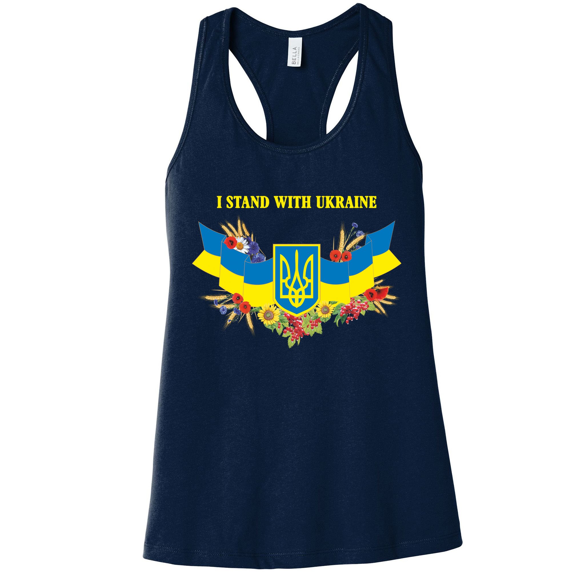 I Stand With Ukraine Floral Womens Tank Top