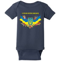 I Stand With Ukraine Floral Baby Bodysuit