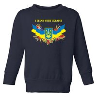 I Stand With Ukraine Floral Toddler Sweatshirt