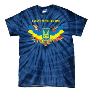 I Stand With Ukraine Floral Tie-Dye T-Shirt